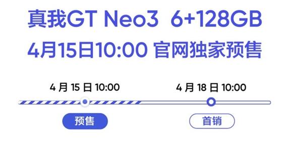 天玑8100性价王者来了！realme GT Neo3 6GB版本明天预售：1999元
