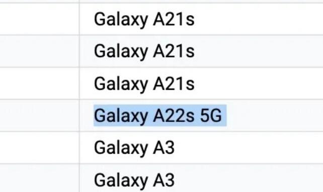 三星预计将把三星Galaxy A22s 5G列入新型5G智能手机